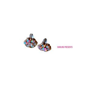 CRYSTAL RAINBOW STUD EARRINGS WOMEN COLOR MULTI